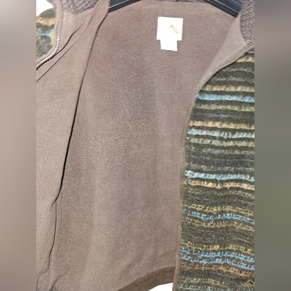 Striped Brown and Blue Women's Jacket - Picture 2 of 8